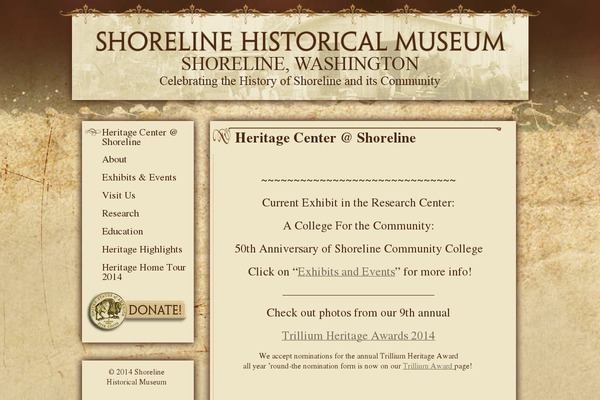 shorelinehistoricalmuseum.org site used WordPress