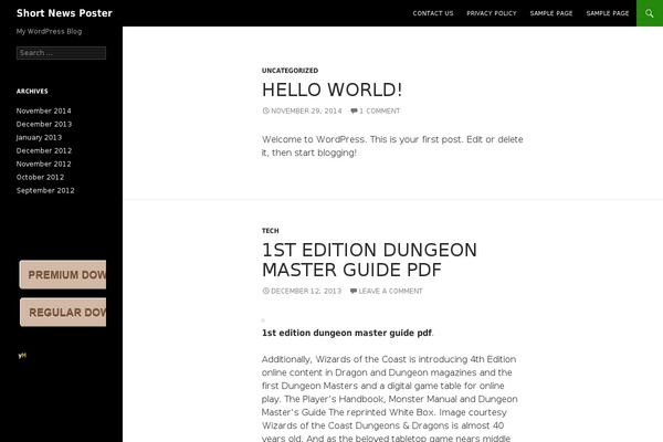 Twenty Fourteen theme site design template sample
