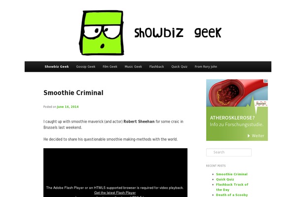 showbizgeek.com site used Fafa_v1