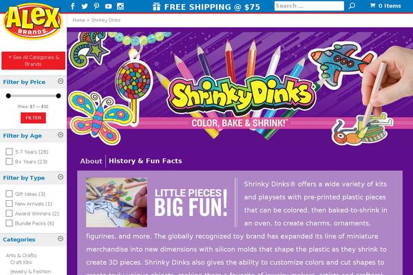 shrinkydinks.com site used Alexbrands