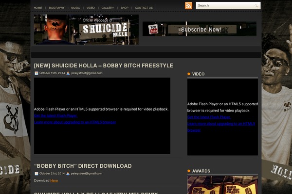 shuicideholla.com site used Musicsense