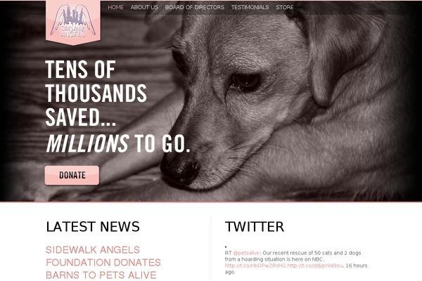 sidewalkangelsfoundation.org site used Twenty Ten