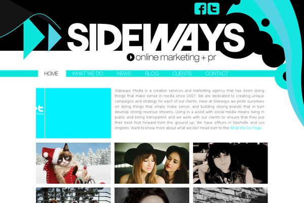 Sideways theme site design template sample