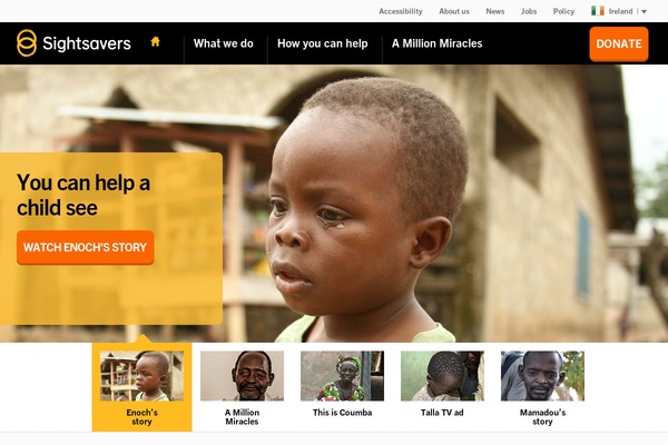 sightsavers.ie site used Sightsavers