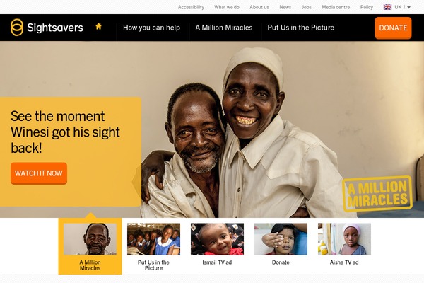 SightSavers theme websites examples