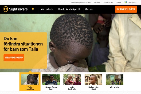 sightsavers.se site used Sightsavers