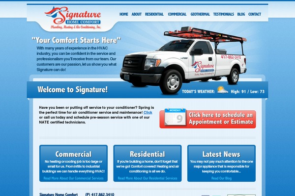 signaturehomecomfort.com site used Jumpsix-marketing