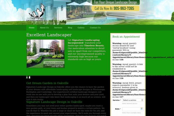 signaturelandscaping.ca site used T-appointment