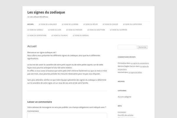 Twenty Twelve theme site design template sample