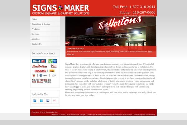 signsmaker.ca site used Signmaker