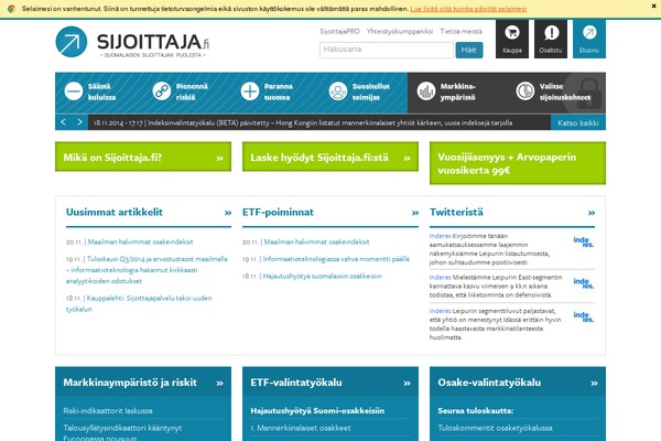 sijoittaja.fi site used Sijoittajafi