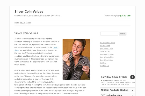 silver-coin-values.com site used Silvercoinvalues