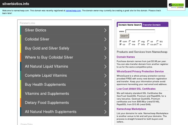silverbiotics.info site used Silver Spot