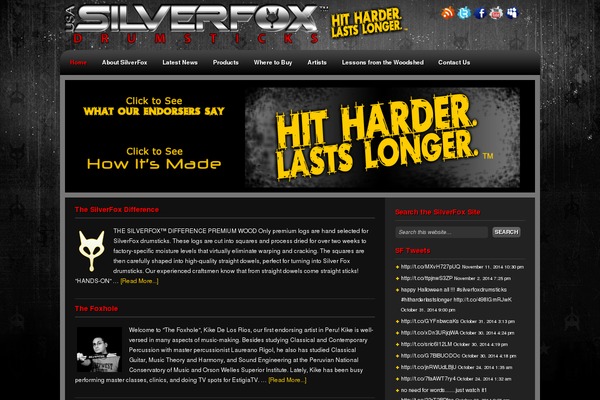 silverfoxpercussion.com site used Amped Child