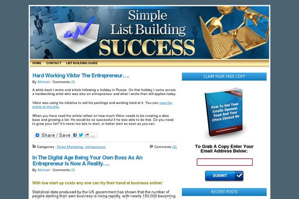 simplelistbuildingsuccess.com site used Flexx Blue