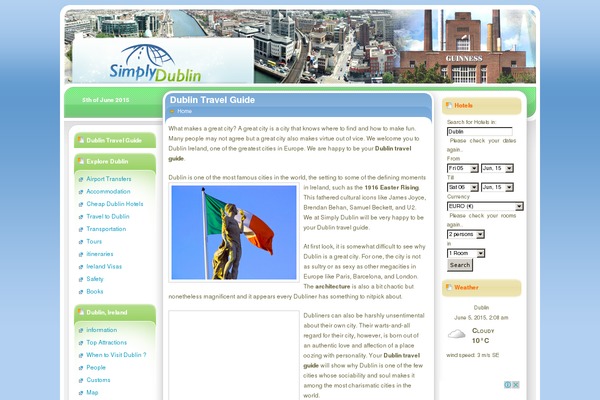 simplydublin.org site used Simplytravel