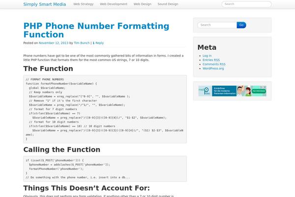 WordPress website example screenshot