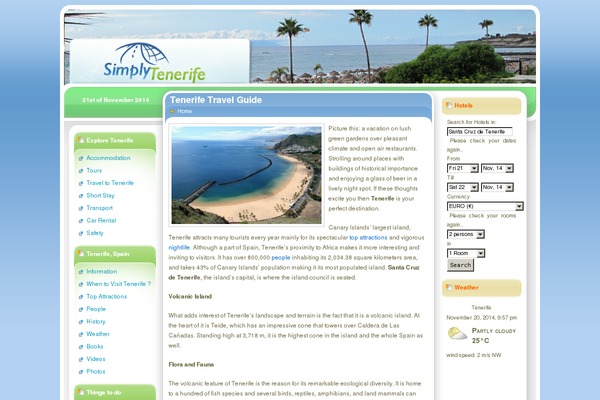 simplytenerife.org site used Simplytravel