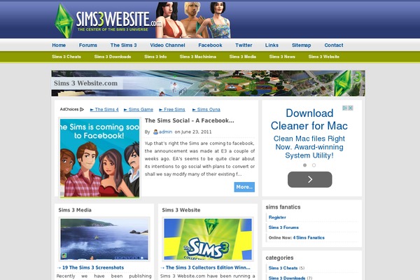sims3website.com site used Onethememodern