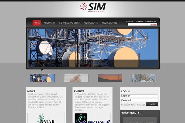 Sim theme site design template sample