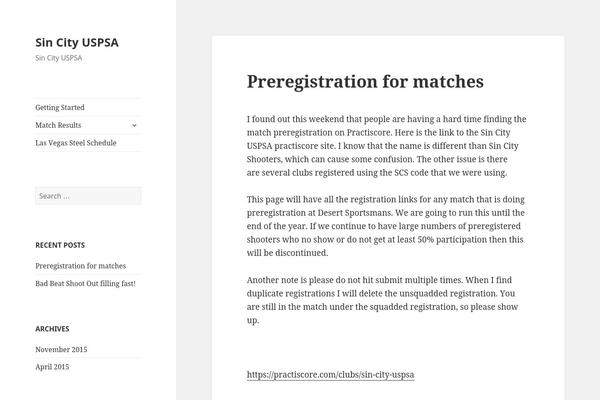 Twenty Fifteen theme site design template sample