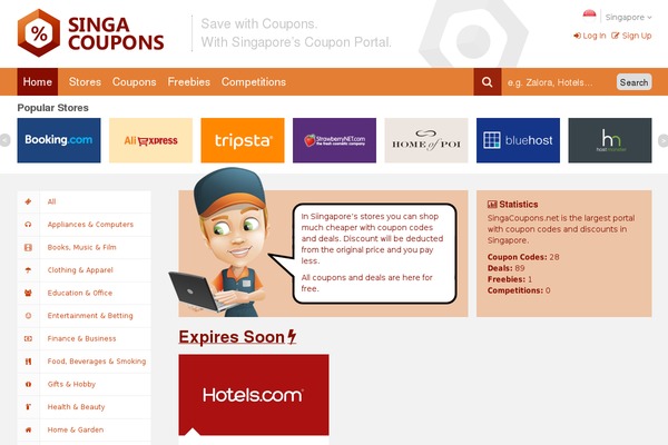 singacoupons.net site used Color