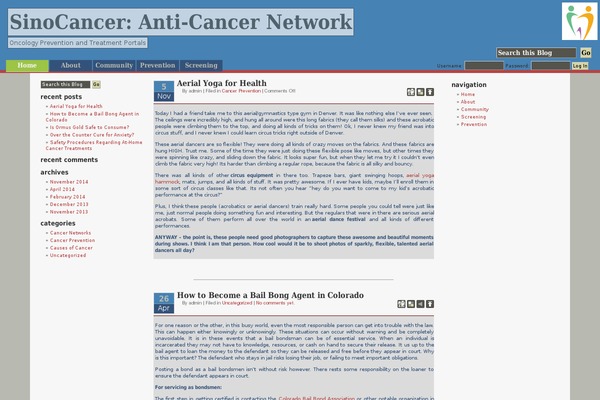 sinocancer.org site used Web 2.0 Simplified