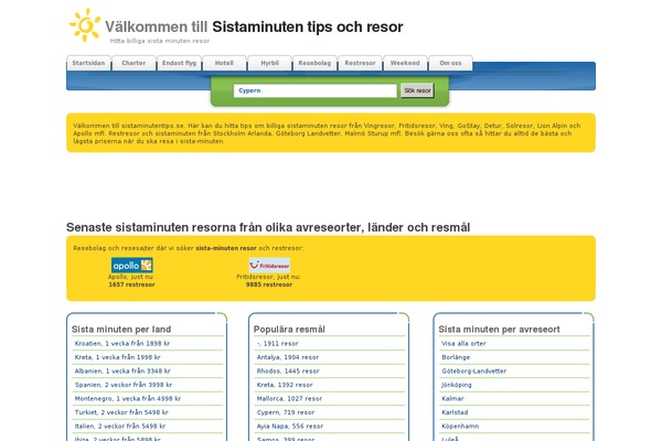 sistaminutentips.se site used Internet-10