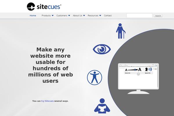 sitecues.com site used Sitecues