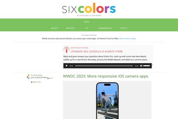 sixcolors.com site used Sixcolors