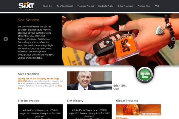 sixt-franchise.com site used Sixty