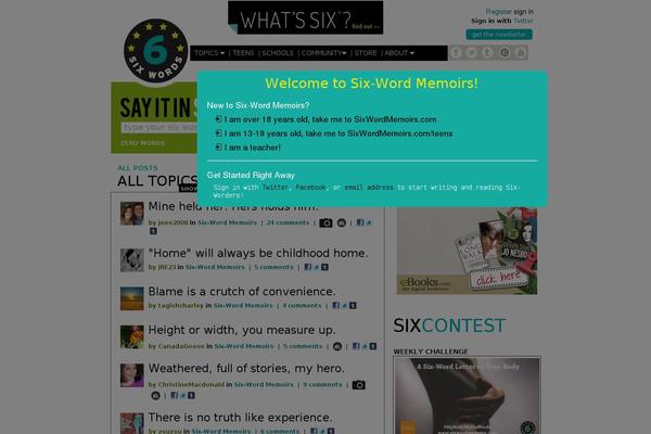 sixwordmemoirs.com site used Scribbler