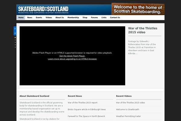 skateboardscotland.com site used Azione
