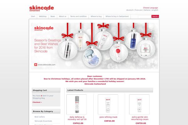 skincode.ch site used Skincode2020