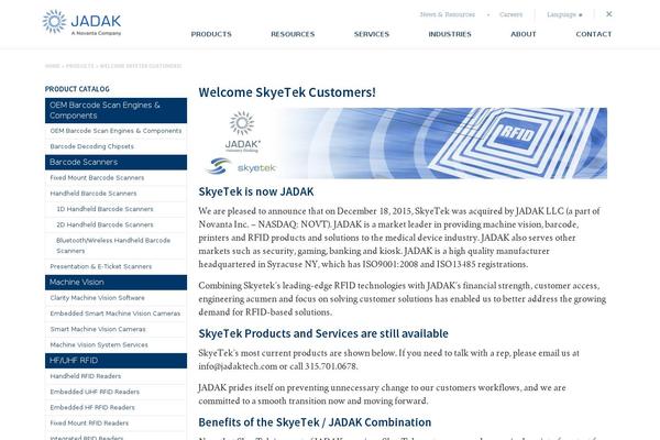 skyetek.com site used Jadak