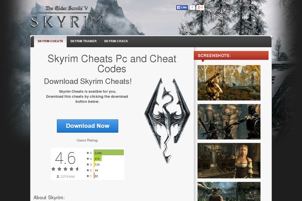 skyrimcheats.net site used Levels