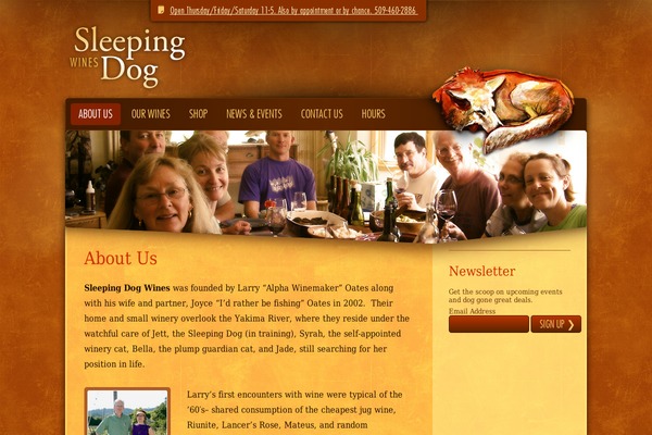 sleepingdogwines.com site used Sleepingdog