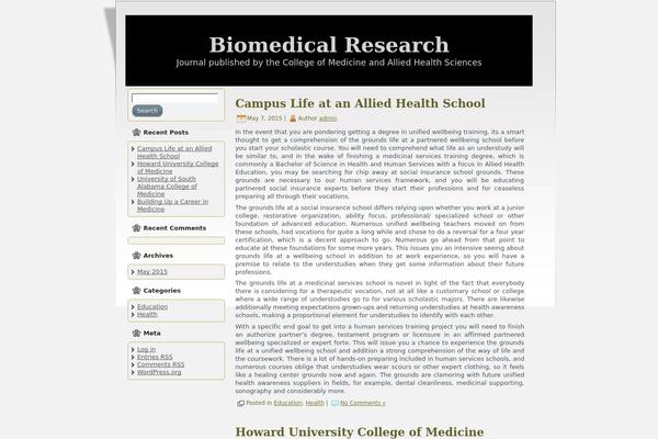 biomedical theme websites examples