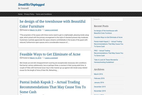 pacify theme site design template sample