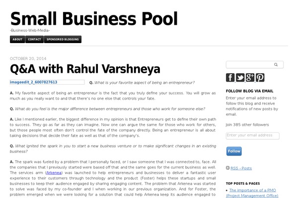 WordPress website example screenshot