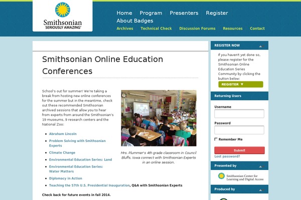 smithsonianeducationconferences.org site used Badgestack
