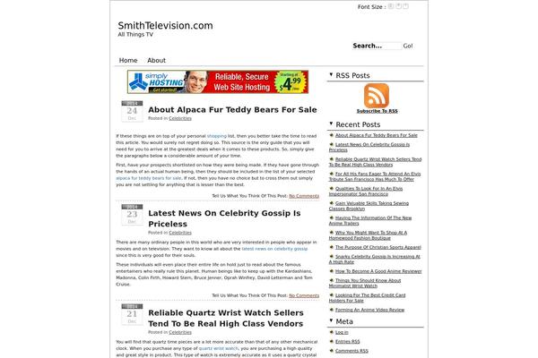 smithtelevision.com site used Blogtacticsvintage