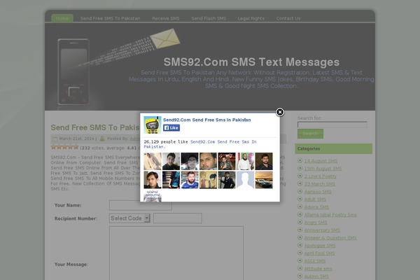 sms92.net site used Send92