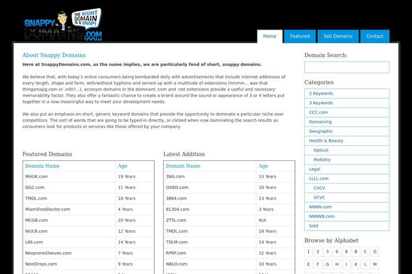 snappydomains.com site used Domainfolio