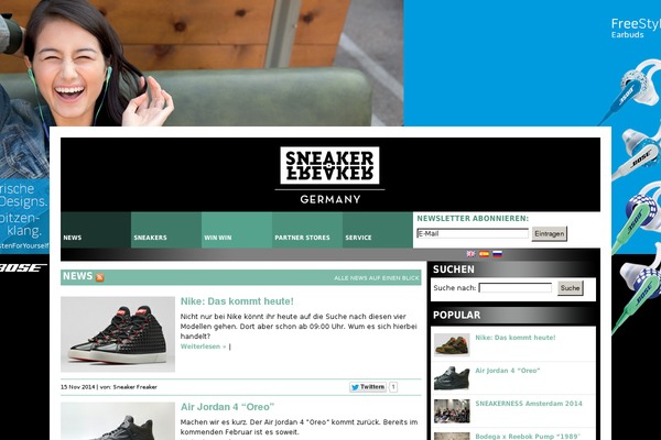 sneaker theme websites examples
