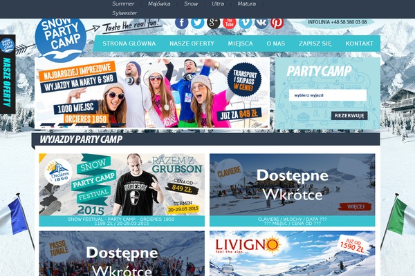 snowpartycamp.pl site used Popstyle