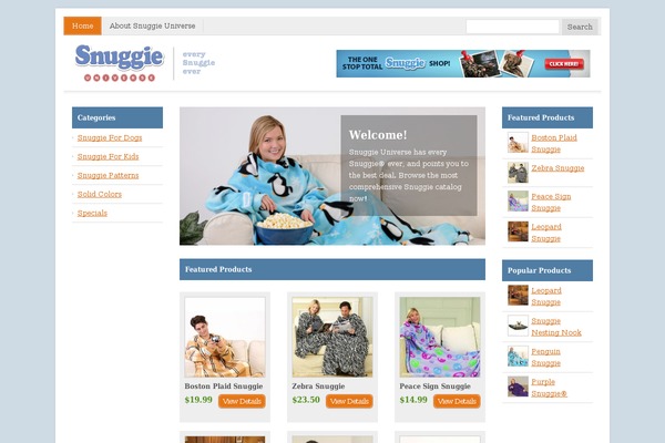 snuggieuniverse.com site used Wpshop