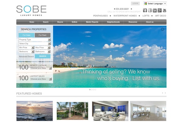 Sobe theme site design template sample