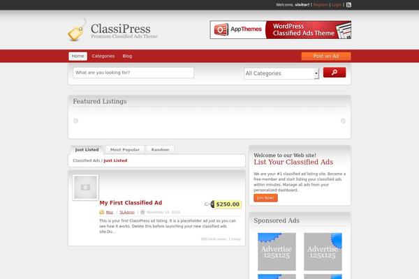ClassiPress theme site design template sample