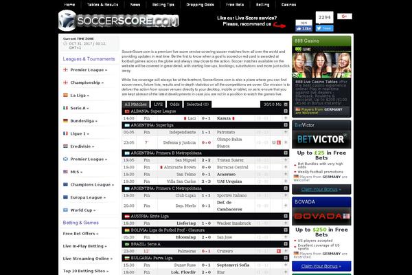 soccerscore.com site used Soccerscore